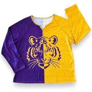 NWOT Ladies XXL Purple & Gold Long Sleeve LSU Tiger Tee
